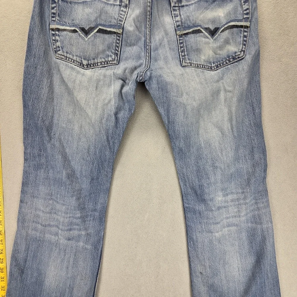 Diesel Jeans Mens 34x30 Blue Zatiny Med Wash Bootcut Button Fly 008XR